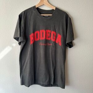 Bodega Taqueria y Tequila Graphic T-Shirt Mens Medium Gray Red Logo Cotton